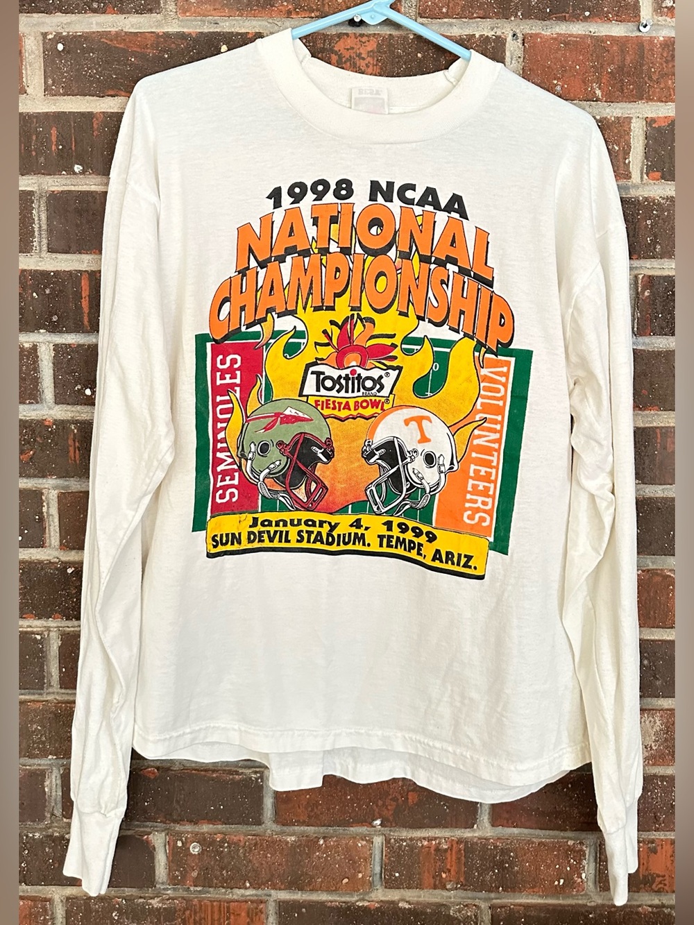 Vintage 1998 NCAA National Championship Tennessee Vols vs. FSU Seminoles Shirt